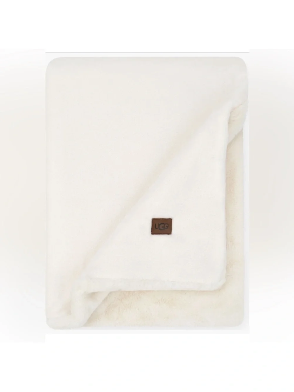 UGG Coastline Cozy Faux Fur Throw Blanket Snow Cream 50